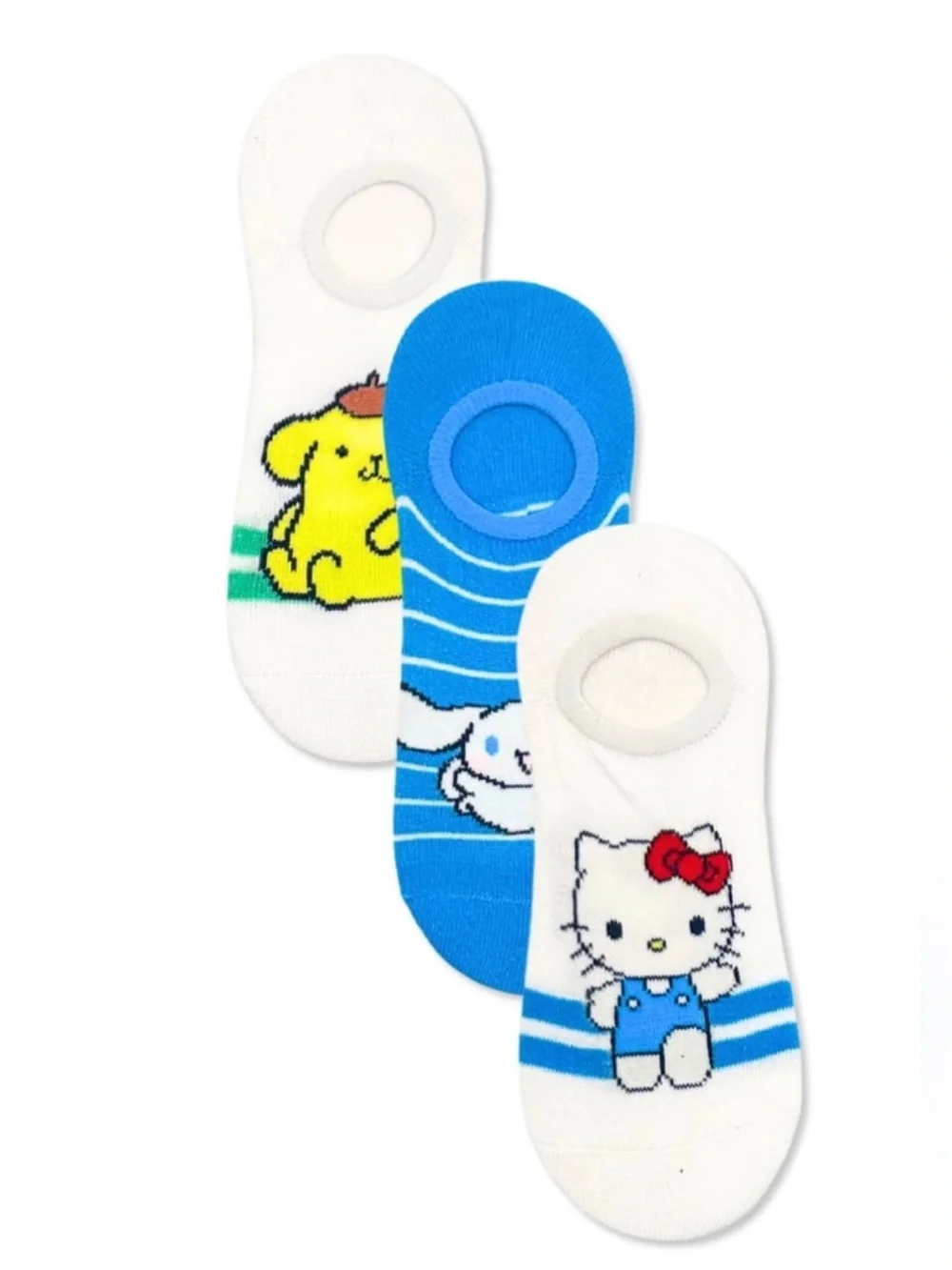 🌶️$5🌶️ NEW HELLO KITTY & Friends Scoop Liner Socks 3-Pack Shoe Size 4-10 Women's